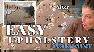 Upholstering This Reclaimed Headboard  Easy Bedroom DIY  Furniture Flip [upl. by Nelac]