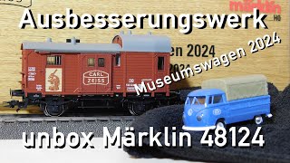 Ausbesserungswerk H0 Märklin unbox 48124 Museumswagen 2024 [upl. by Emia]