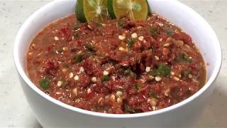 Sambal belacan  Spicy Malaysian chili paste with fermented shrimp paste [upl. by Ahsikyt]