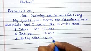 English Formal Letter For School  Ordering Sports Material  Letter Writing [upl. by Nomzaj]