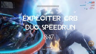 SPEEDRUN Exploiter Orb Duo  8 Minutes 47 Seconds  Warframe [upl. by Delainey964]