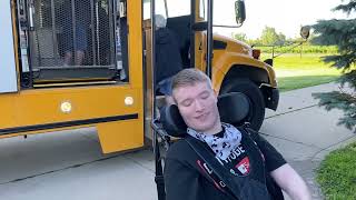 Sam getting on school bus for 1st day of summer school at Waldron 7124 onthatnote [upl. by Giovanna]