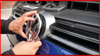 How to remove VW emblem and replace with Gloss black for the MK7 Golf GTI R [upl. by Enimassej]