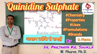 Quinidine Sulphate Antiarrhythmic Agents  Pharmaceutical Chemistry  D Pharm [upl. by Iilek]