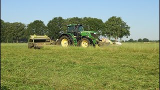 JWD Markvoort aan het gras maaien met John Deere en Claas triple maaier [upl. by Jamison338]