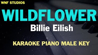 Billie Eilish  WILDFLOWER Karaoke Piano Male Key [upl. by Coward85]