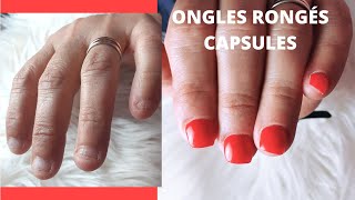 TRANSFORMATION  ONGLES RONGÉS CAPSULES  POSE EN GEL [upl. by Rehpotsirc]