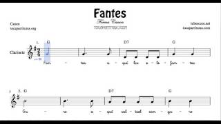 Fantes Partitura de Clarinete Canon Canción Infantil a 4 voces [upl. by Eseerehs]