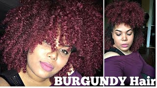 How I Dye My Natural Hair BURGUNDY  Adore SemiPermanent Dyes [upl. by Aihsaei]