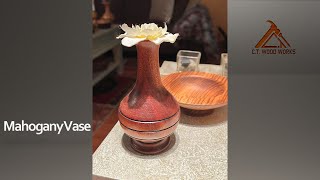 Woodturning A midi vase from Mahogany wood [upl. by Raine526]