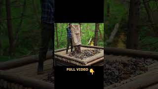 Building a natural dugout shelter Roof bushcraftimprovisation bushcraft [upl. by Juno]