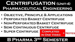 centrifugation  Principle  Applications  centrifuge equipment Unit4 pharmaceutical engineering [upl. by Wash]