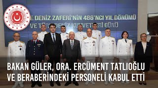 Bakan Güler Deniz Kuvvetleri Komutanı Ora Ercüment Tatlıoğlu ve Beraberindeki Personeli Kabul Etti [upl. by Dorella418]