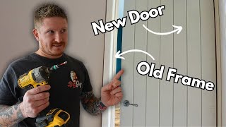 How to Hang a New Door in an Old Frame  Step By Step DIYers Guide [upl. by Ayenat]