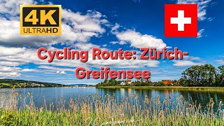 Switzerland 4K Cycling route Zürich to Greifensee Video for indoor cycling motivation [upl. by Thoer]