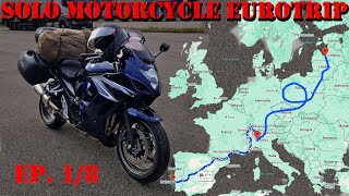 Solo motorcycle Eurotrip Ep1  Shipping preparation unwrapping [upl. by Earissed327]