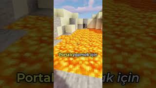 Minecraftta EN HIZLI Nether Portalı Yapımı [upl. by Soinski]