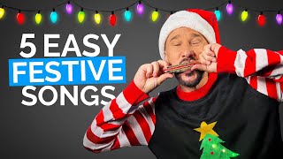 5 Stupidly Simple Christmas Songs On Harmonica [upl. by Ieppet519]