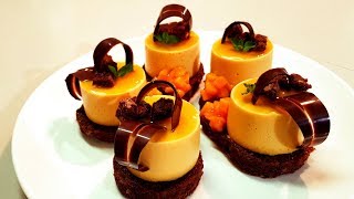 Mousse de Mango con base de Brownie de nuez  El Toque del Chef [upl. by Adniuqal207]