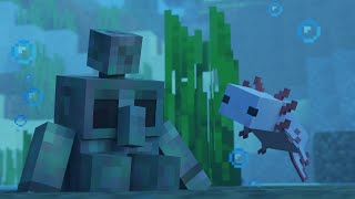 Sunken Copper Golem and Axolotl Minecraft Animation [upl. by Noelle]