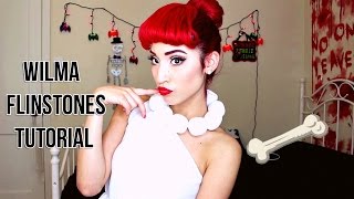 Wilma Flinstones Halloween Makeup amp Hair Tutorial [upl. by Asirral]