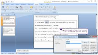 How to use the spell checker with PowerPoint 2007 [upl. by Anyd]