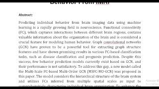 Multi Scale FC Based Multi Order GCN A Novel Model for Predicting Individual Behavior From fMRI [upl. by Blanche110]