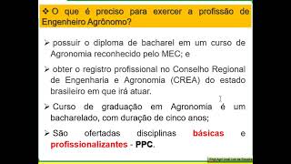 ATRIBUIÇÕES DO ENGENHEIRO AGRÔNOMO [upl. by Zoubek]