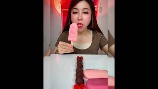 Asmr eating ice cream four flavor Crispy delicious short video [upl. by Krm]