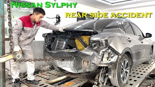 Nissan Sylphy rearend collision costs up to 1000 to repair  Perfect recovery [upl. by Yblocaj219]