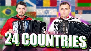 2 Accordions 24 Countries  Traditional Music [upl. by Nigle]