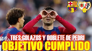 🔴 VICTORIA CON DOBLETE DE PEDRI Y GOLAZO DE LEWANDOWSKI  BARÇA 30 RAYO VALLECANO [upl. by Eseuqram]