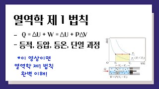 열역학 제 1법칙 l 등적 과정 등압 과정 등온 과정 단열 과정 [upl. by Ecnerrat399]