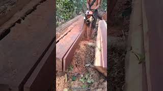 Precise cutting of the board with a chainsaw [upl. by Groot]