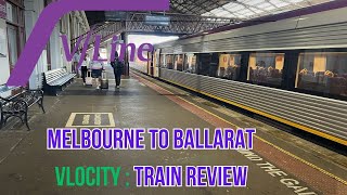 VLine Vlocity Melbourne to Ballarat train review [upl. by Arraes]