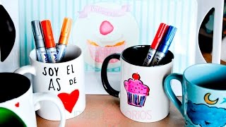 DECORAR TAZAS DE CERÁMICA CON ROTULADORES [upl. by Arimay]