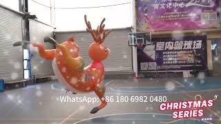 Remote controlled flying Christmas reindeer helium drone balloon for indoor show [upl. by Anitel]