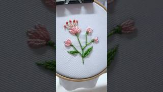 Flower SATIN STITCH Basic Hand Embroidery for Beginners embroidery needlework shorts [upl. by Shishko]