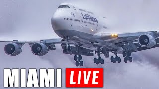 🔴 LIVE Hurricane Milton Miami Plane Spotting  Storm Conditions [upl. by Yendic]