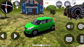 New Green Swift drive in village with sitting the Family Car driving simulator [upl. by Aivilys]