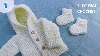 Como tejer medias escarpines a crochet para bebes Ajuar Crochet Ganchillo Parte 1 [upl. by Atsiuqal391]