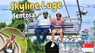 Sentosa Skyline Luge  Skyride 2 ride combo 2023  Full Experience in detail  Siloso beach tour [upl. by Hanahs]