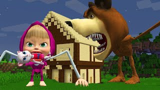 SURVIVING FROM MASHA amp THE BEAR TAPES in Minecraft Part 1  Gameplay  Coffin Meme [upl. by Lussi]