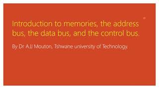 Introduction To Memories Address Bus Data Bus And Control Bus Comp [upl. by Cantu870]