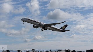 Singapore Airlines A350 windy day departure from Christchurch Airport 17 Sept 2024 SQ298 9VSMP [upl. by Idorb774]