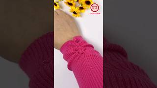 The sleeves of the sweater are too long How to shorten them with wheat ear stitch is simple and [upl. by Suiraj]