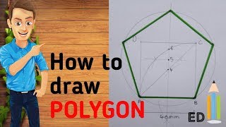 How to draw a pentagon  Engineering drawing  Technical drawing [upl. by Lieberman793]