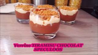 Verrine Tiramisu Chocolat Speculoos Recette [upl. by Vasti155]