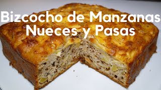 Bizcocho de Manzanas Nueces y Pasas receta casera [upl. by Cooe]