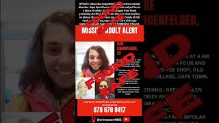 UPDATE ELKE LINGENFELDER 32FOUND SAFE missingperson saps [upl. by Arym]